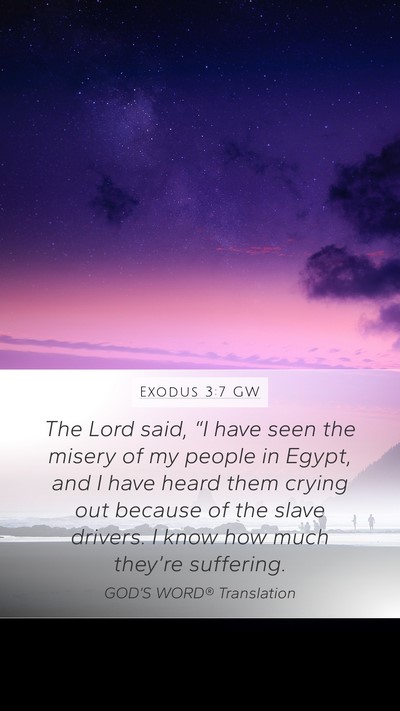 Exodus 3:7 GW Bible Verse Image