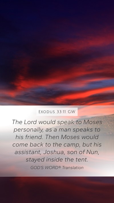 Exodus 33:11 GW Bible Verse Image