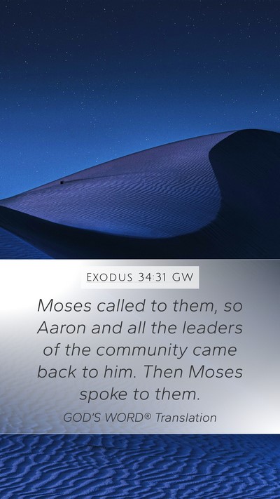 Exodus 34:31 GW Bible Verse Image