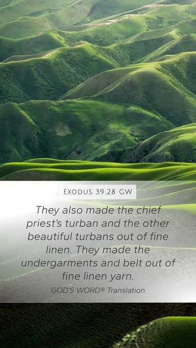 Exodus 39:28 GW Bible Verse Image