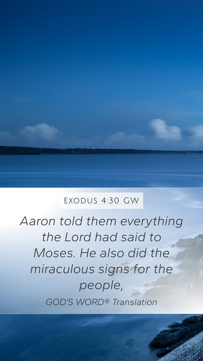 Exodus 4:30 GW Bible Verse Image