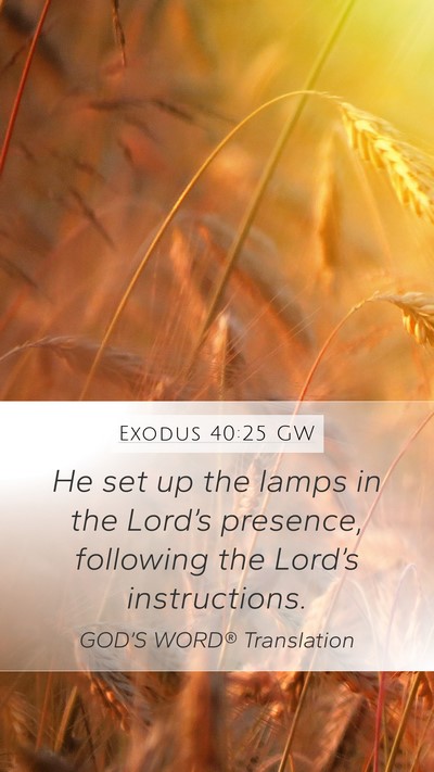 Exodus 40:25 GW Bible Verse Image