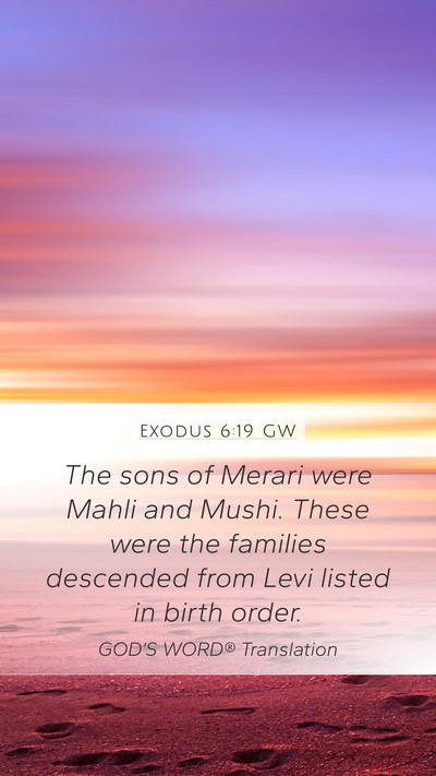 Exodus 6:19 GW Bible Verse Image