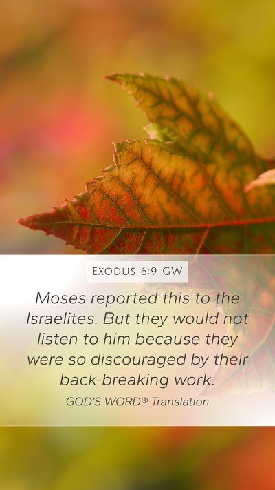 Exodus 6:9 GW Bible Verse Image