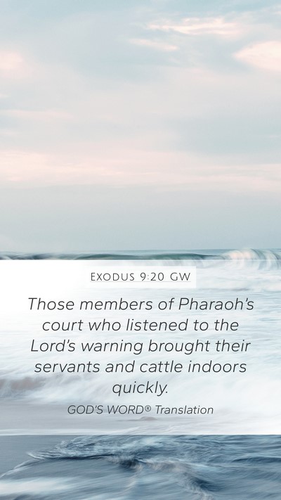 Exodus 9:20 GW Bible Verse Image