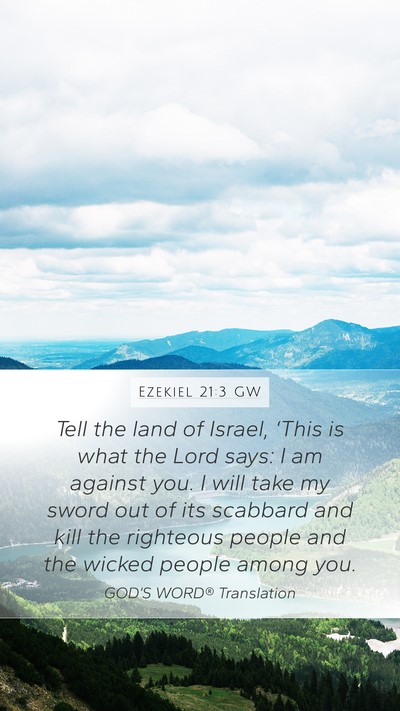 Ezekiel 21:3 GW Bible Verse Image