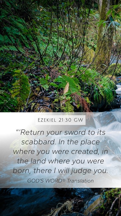 Ezekiel 21:30 GW Bible Verse Image
