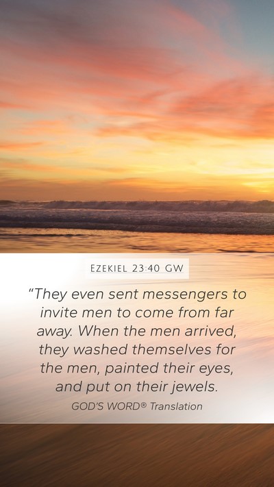 Ezekiel 23:40 GW Mobile Phone Wallpaper - “They even sent messengers to invite men to - Mobile Bible Verse Wallpaper