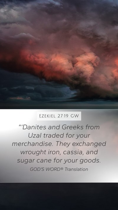 Ezekiel 27:19 GW Bible Verse Image
