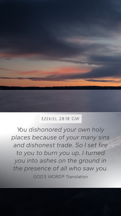 Ezekiel 28:18 GW Bible Verse Image