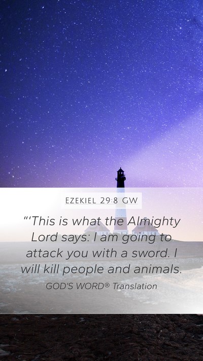 Ezekiel 29:8 GW Bible Verse Image