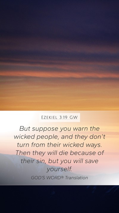 Ezekiel 3:19 GW Bible Verse Image