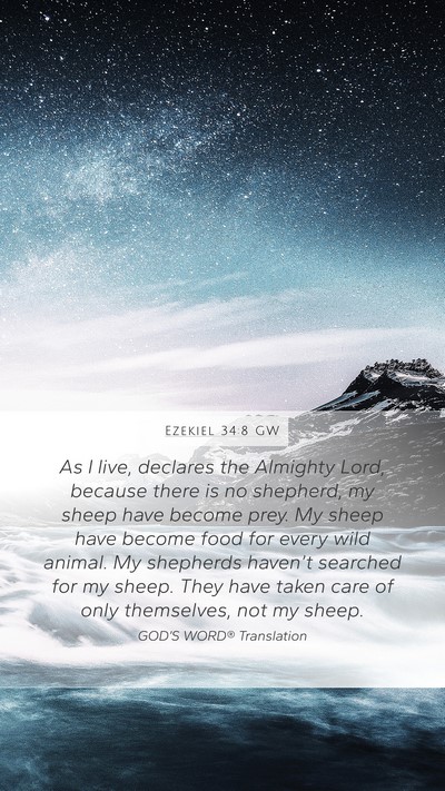 Ezekiel 34:8 GW Bible Verse Image