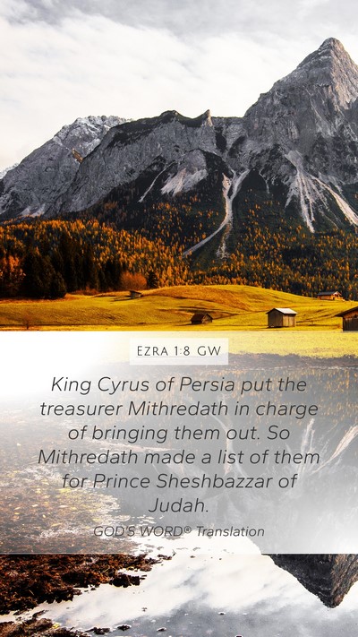 Ezra 1:8 GW Bible Verse Image