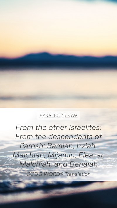 Ezra 10:25 GW Bible Verse Image