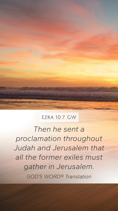 Ezra 10:7 GW Bible Verse Image