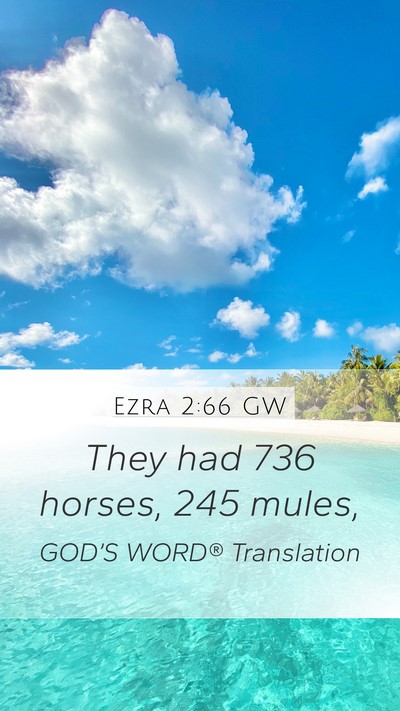 Ezra 2:66 GW Mobile Phone Wallpaper - They had 736 horses, 245 - Mobile Bible Verse Wallpaper