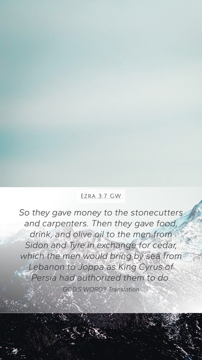 Ezra 3:7 GW Bible Verse Image