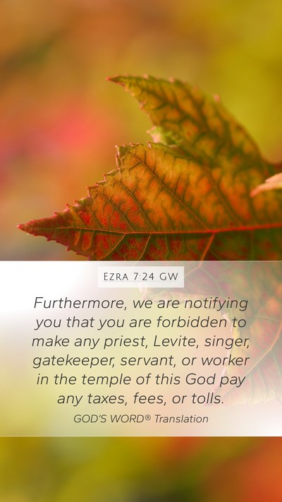Ezra 7:24 GW Bible Verse Image