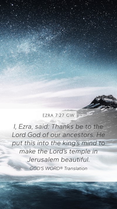 Ezra 7:27 GW Bible Verse Image