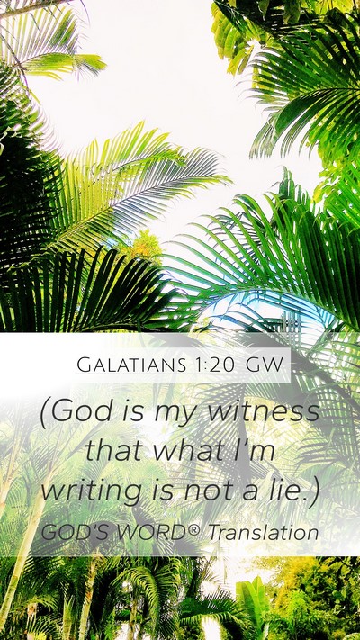 Galatians 1:20 GW Bible Verse Image