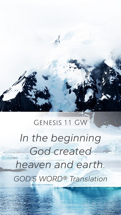 Genesis 1:1 GW Bible Verse Image