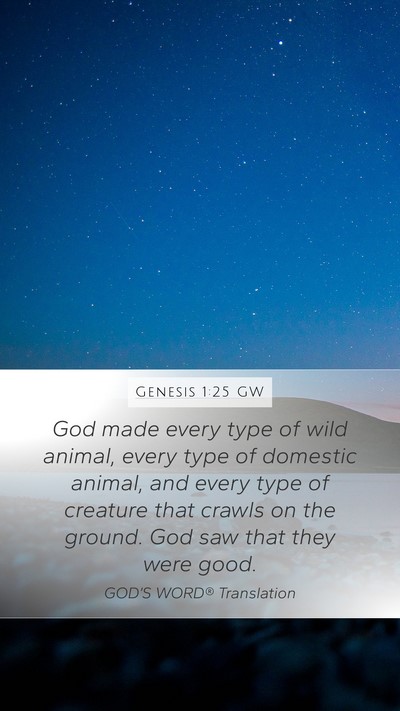 Genesis 1:25 GW Bible Verse Image