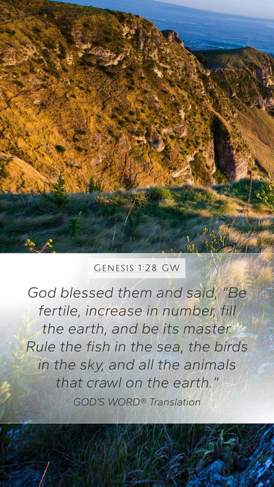 Genesis 1:28 GW Bible Verse Image