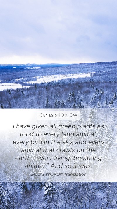 Genesis 1:30 GW Bible Verse Image