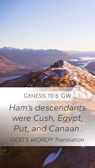 Genesis 10:6 GW Bible Verse Image