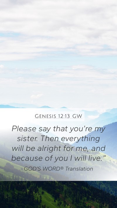 Genesis 12:13 GW Bible Verse Image