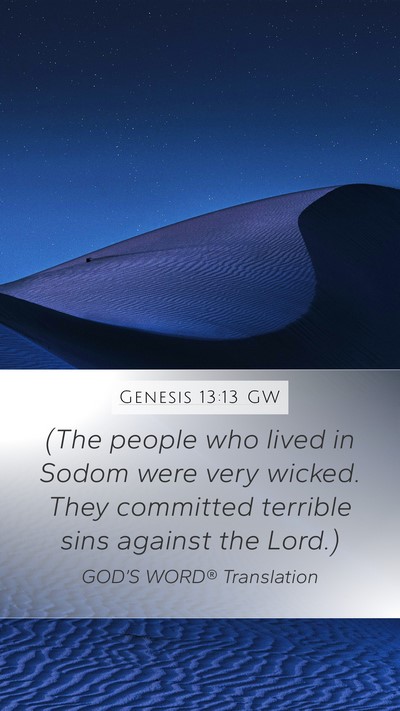 Genesis 13:13 GW Bible Verse Image