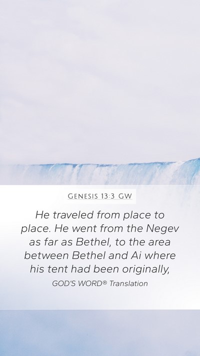 Genesis 13:3 GW Bible Verse Image