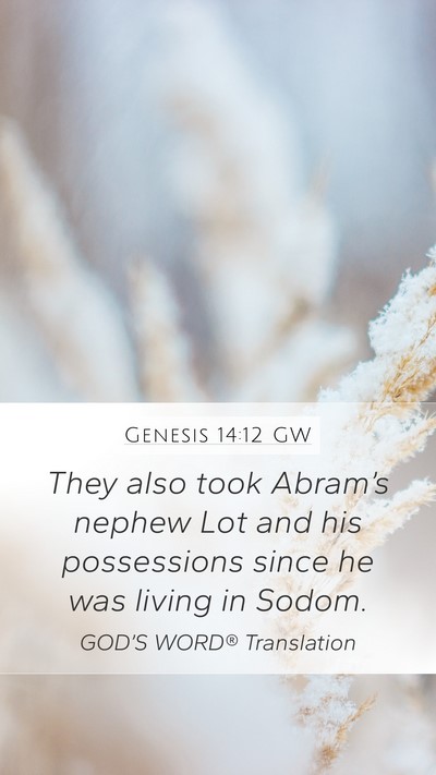 Genesis 14:12 GW Bible Verse Image