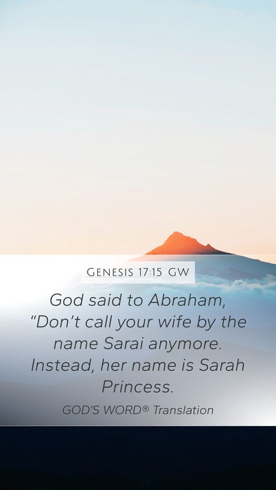 Genesis 17:15 GW Bible Verse Image