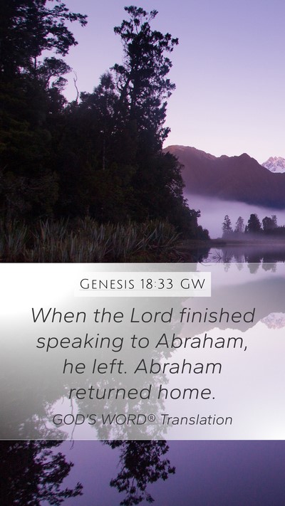 Genesis 18:33 GW Bible Verse Image