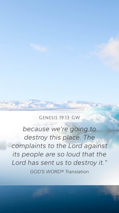Genesis 19:13 GW Bible Verse Image