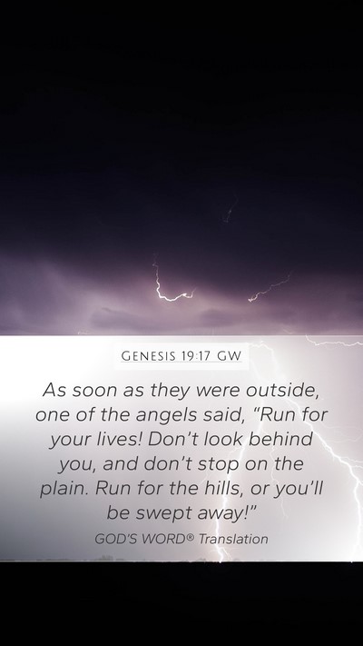 Genesis 19:17 GW Bible Verse Image