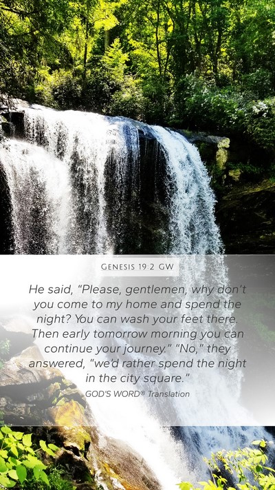 Genesis 19:2 GW Bible Verse Image