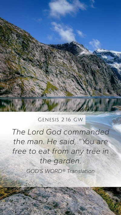 Genesis 2:16 GW Bible Verse Image