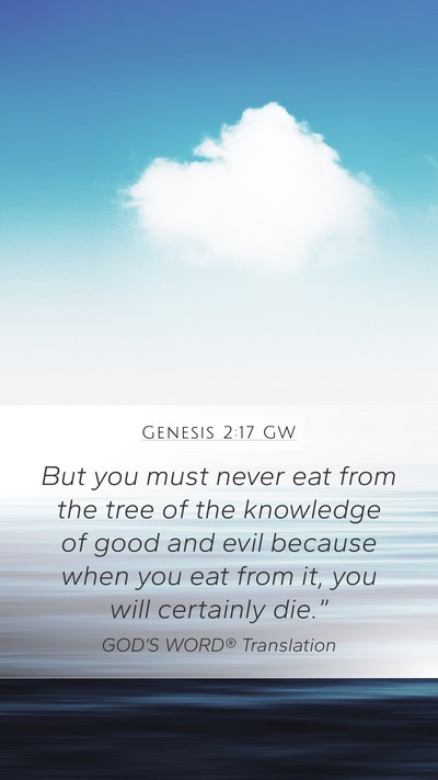 Genesis 2:17 GW Bible Verse Image