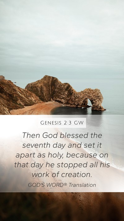 Genesis 2:3 GW Bible Verse Image