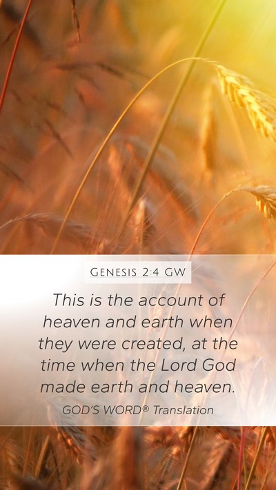 Genesis 2:4 GW Bible Verse Image