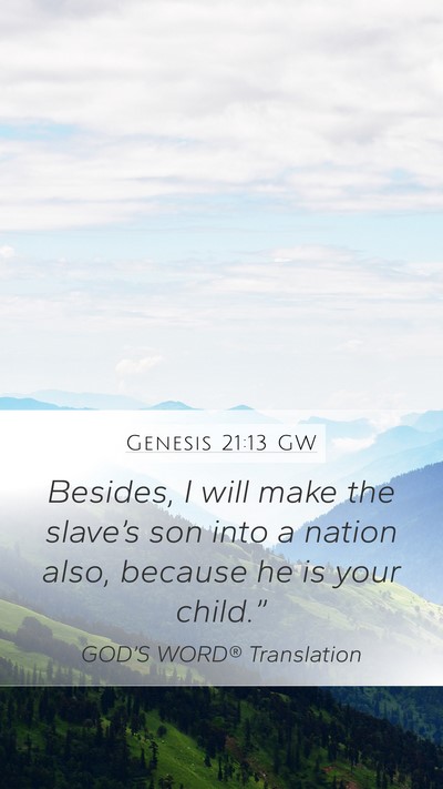 Genesis 21:13 GW Bible Verse Image