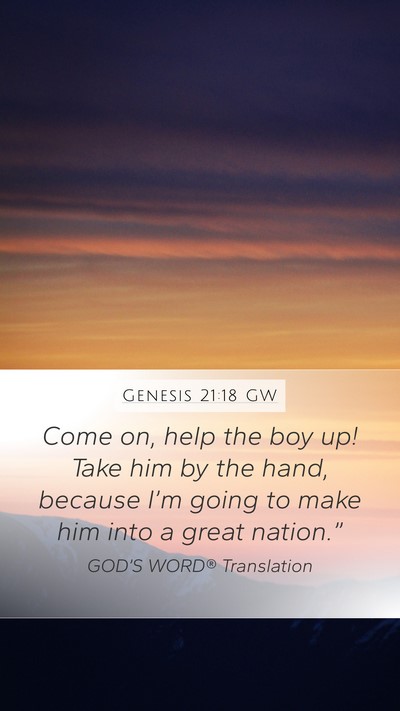 Genesis 21:18 GW Bible Verse Image