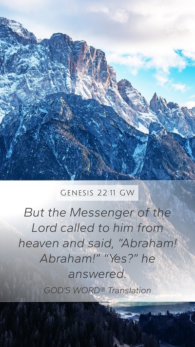 Genesis 22:11 GW Bible Verse Image