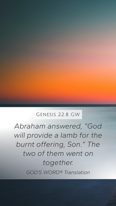 Genesis 22:8 GW Bible Verse Image