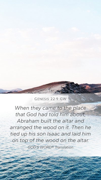 Genesis 22:9 GW Bible Verse Image
