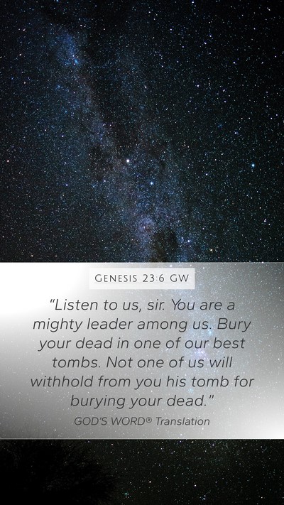 Genesis 23:6 GW Bible Verse Image
