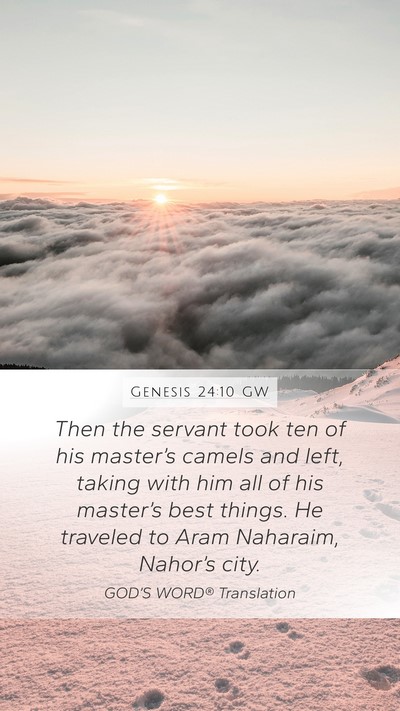 Genesis 24:10 GW Bible Verse Image